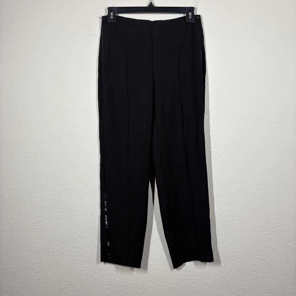 Drew Womens Size 2 Isabella Beaded Dress Pants Black High Rise Back Zip